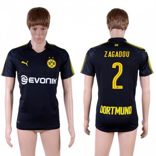 Dortmund #2 Zagadou Away Soccer Club Jersey